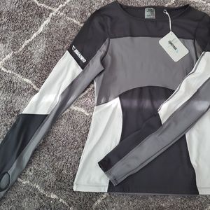 Gymshark illusion long sleeve black/charcoal/light